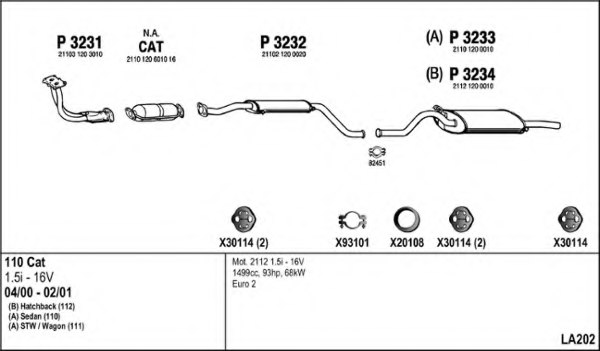 FENNO LA202 Exhaust System